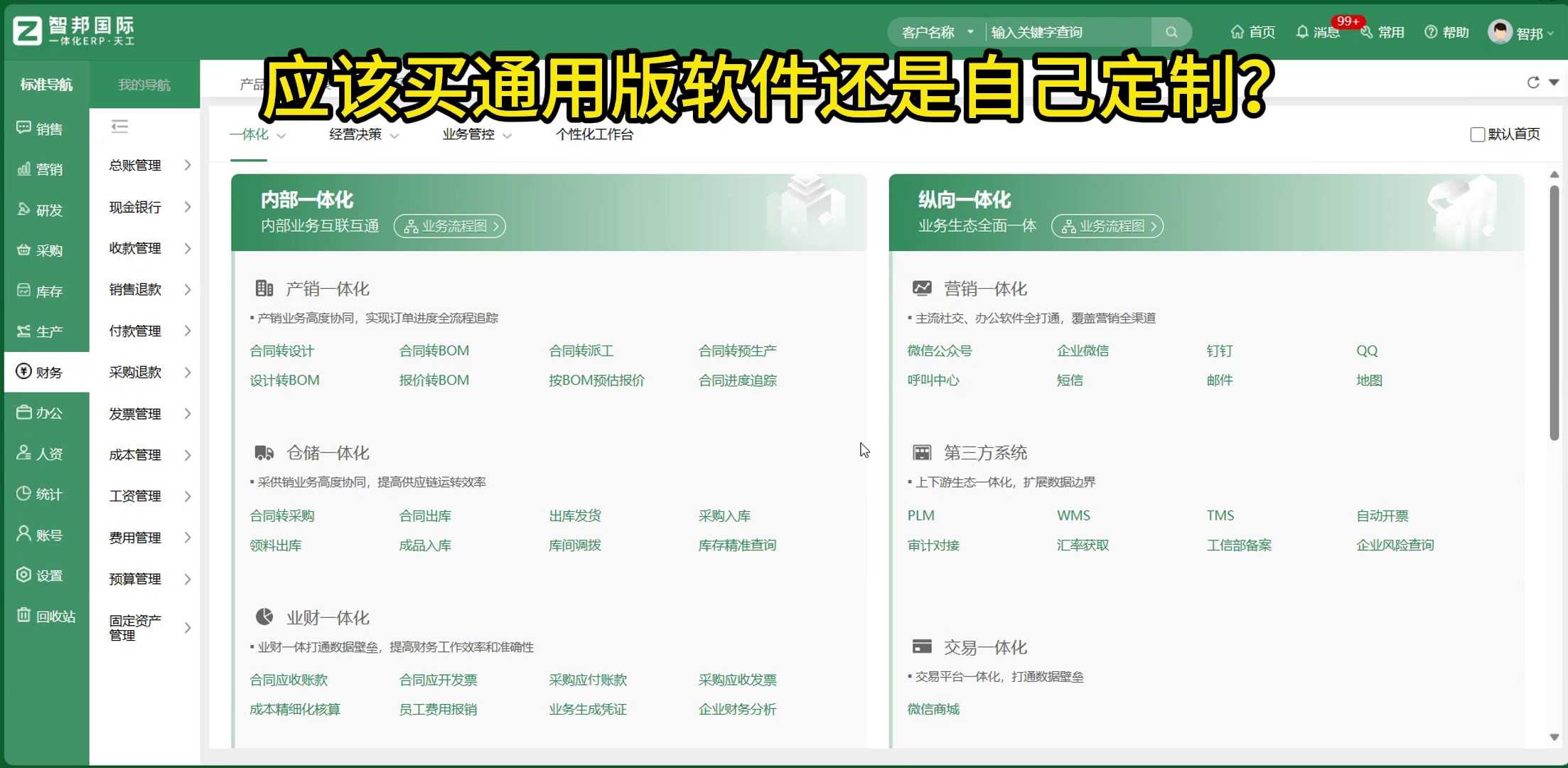 中小型工厂应购买通用ERP，还是自己定制？