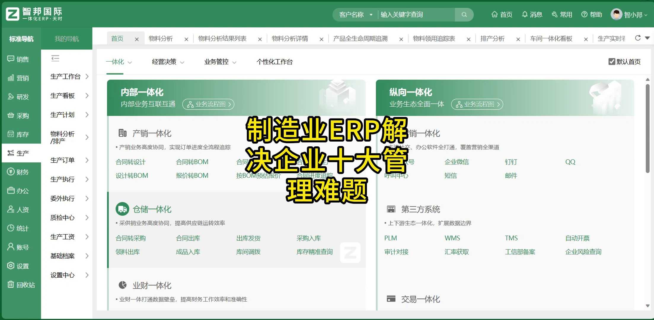 制造业ERP解决企业十大管理难题